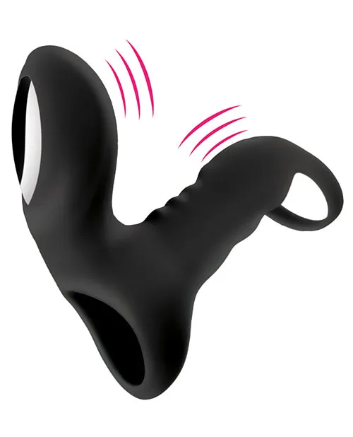 Hott Products Male Sex Toys Bliss Shaft Rider Vibrating Cock Ring Sleeve Black