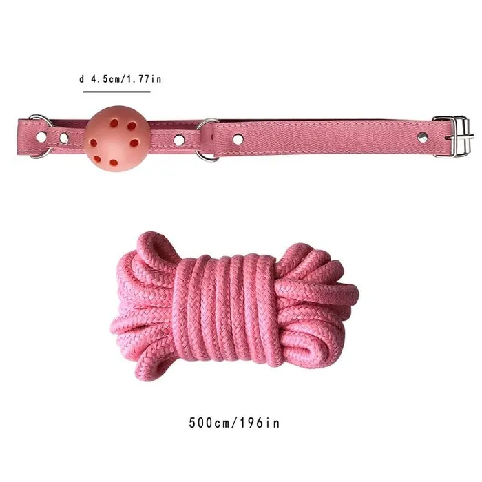 House of Dasein BDSM Starter Kits Black Pink Bondage Kit Handcuffs Leash Whip Gag Nipple Clamps Bdsm Set Anal
