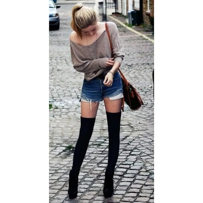 House of Dasein Vibrators Stockings Solid Colour Thigh High