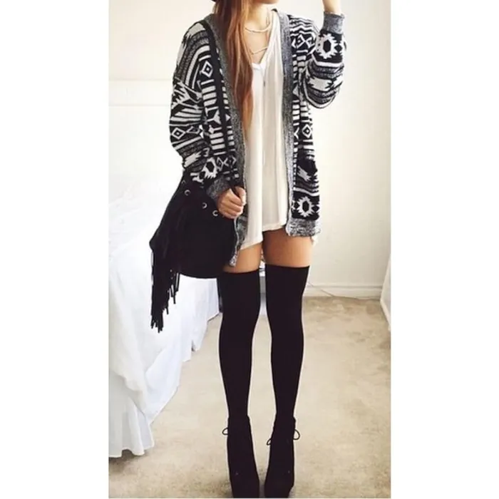 House of Dasein Vibrators Stockings Solid Colour Thigh High