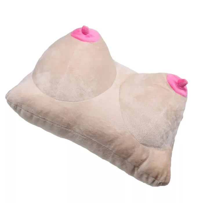Boob Pillow Plush Cushion with Pink Nipples 24 x 37 x 19 cm Soft 100 Polyester Orion Vibrators