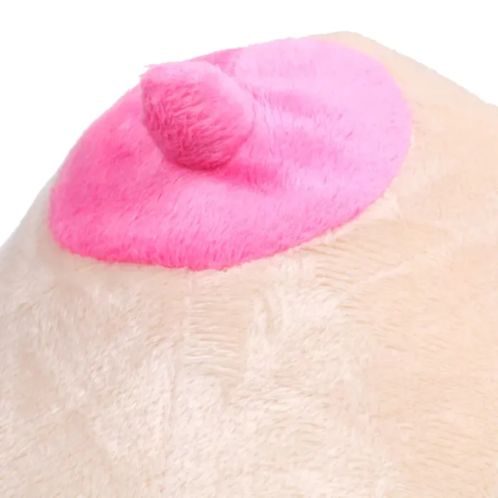 Boob Pillow Plush Cushion with Pink Nipples 24 x 37 x 19 cm Soft 100 Polyester Orion Vibrators