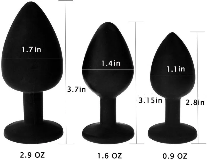 JazzToy Male Sex Toys 3PCS Silicone Anal Plug Training Sets