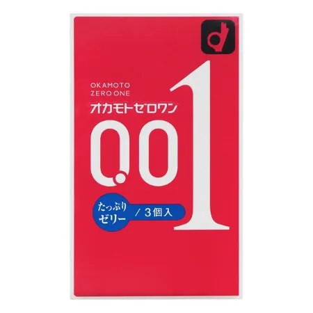 Male Sex Toys Okamoto 001 3s Plenty of Jelly Pack PU Condom Okamoto