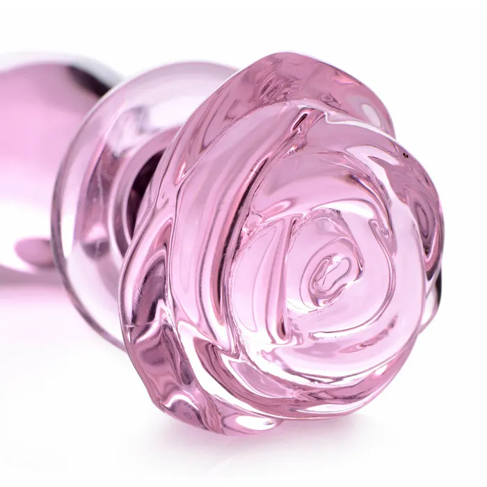 Male Sex Toys Pink Rose Glass Anal Plug Medium XR Brands Booty Sparks Male Sex Toys Pink Rose Glass Anal Plug Medium XR Brands Booty Sparks