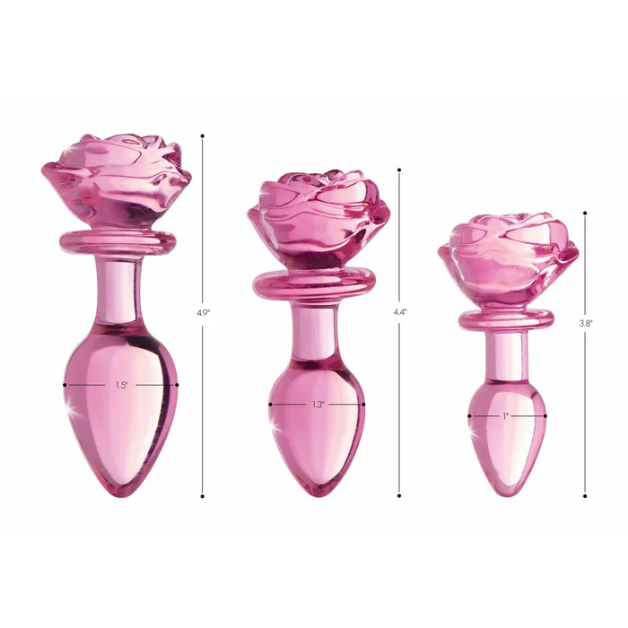 Male Sex Toys Pink Rose Glass Anal Plug Medium XR Brands Booty Sparks Male Sex Toys Pink Rose Glass Anal Plug Medium XR Brands Booty Sparks