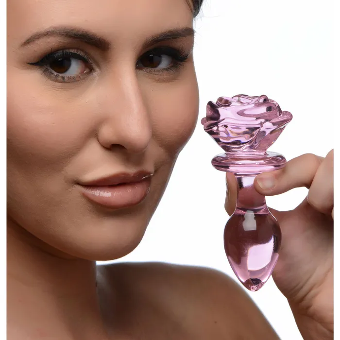 Male Sex Toys Pink Rose Glass Anal Plug Medium XR Brands Booty Sparks Male Sex Toys Pink Rose Glass Anal Plug Medium XR Brands Booty Sparks