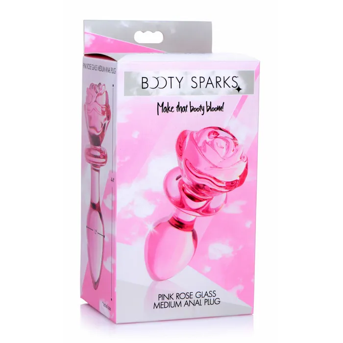 Male Sex Toys Pink Rose Glass Anal Plug Medium XR Brands Booty Sparks Male Sex Toys Pink Rose Glass Anal Plug Medium XR Brands Booty Sparks