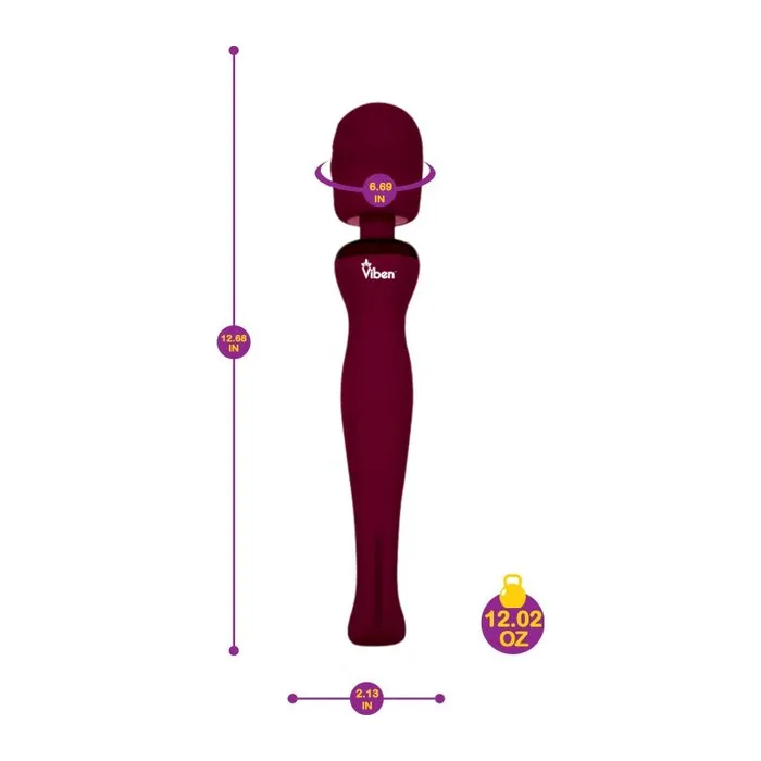 Viben Female Sex Toys Viben Sultry Rechargeable Wand Massager Ruby Burgundy
